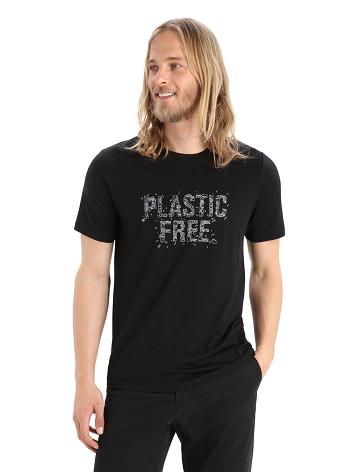 Icebreaker Merino Tech Lite II Lyhyt Sleeve Plastic Free Miesten T Paidat Mustat | FI 1187NWYB